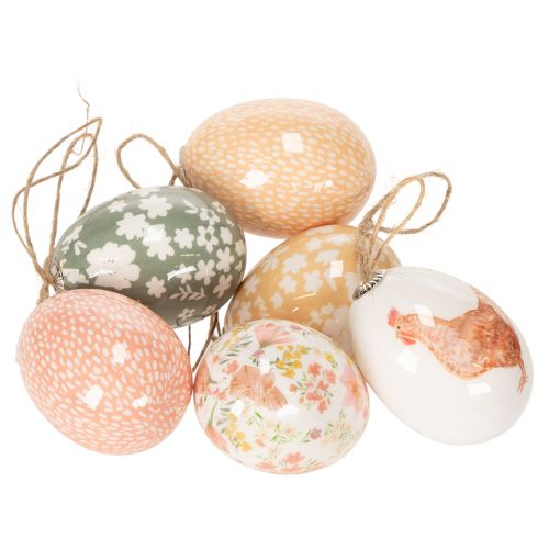 Product Easter egg ornaments as decorative ideas. Charming Easter decoration accessories, 6cm, 6 pieces.