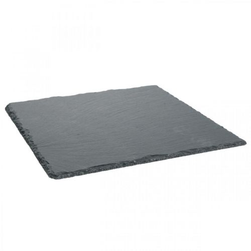 Slate plate square, decorative tray natural stone 25×25cm 2pcs