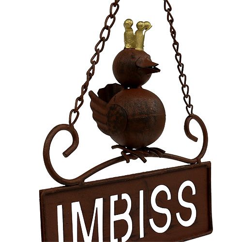 Floristik24 "Snack" sign for hanging brown 20cm L31cm