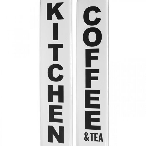 Floristik24 Deco Sign Metal Vintage Kitchen Black, White 18×80cm Set of 2