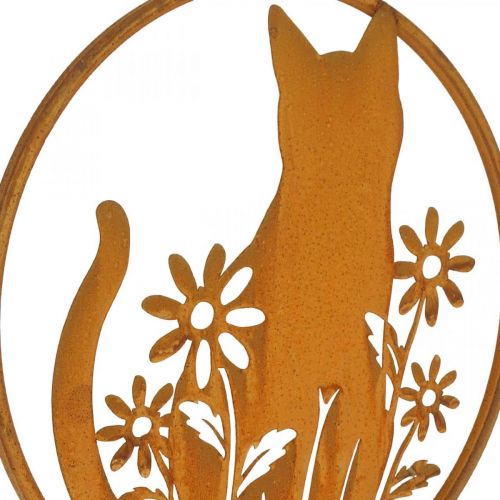 Floristik24 Metal sign patina cat with flowers Ø38cm