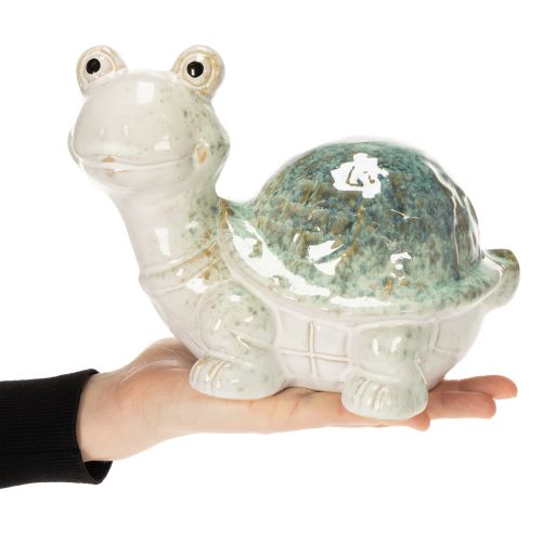 Product Ceramic turtle figurine as an eye-catcher in the living area, decorative figure, 22cm