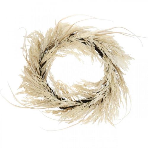 Floristik24 Deco wreath pampas grass and artificial reed cream 70cm
