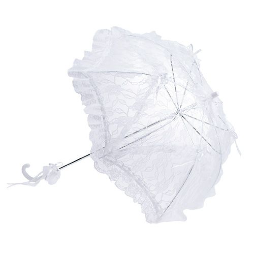 Floristik24 Umbrella with lace white Ø60cm L80.5cm