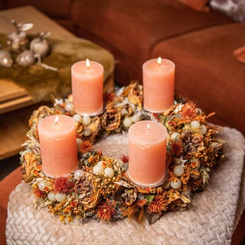 Product Gypsophila artificial flowers gypsum herb orange L30cm 6pcs in bunch