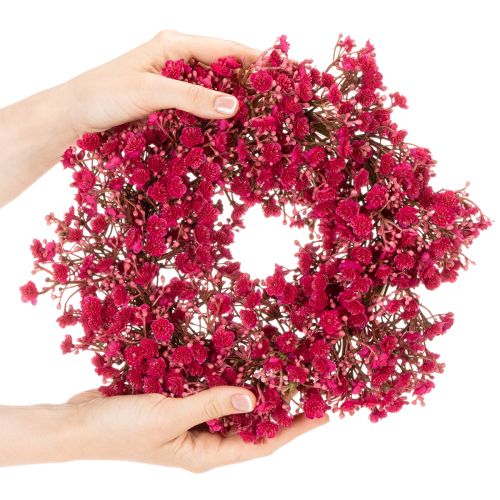 Artificial flower wreath, baby's breath decoration, 30cm | Floristik24.ie