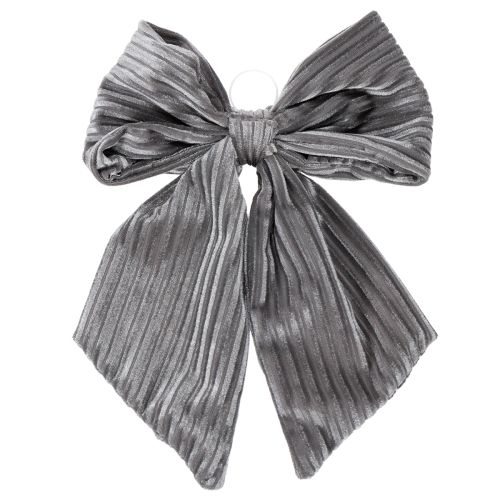 Decorative hanging bow, Christmas bow, velvet, ribbed, 24cm, 2 pieces | Floristik24.ie