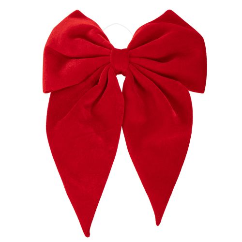 Decorative bow in red, large velvet bow for window or door, 50cm buy online | Floristik24.ie