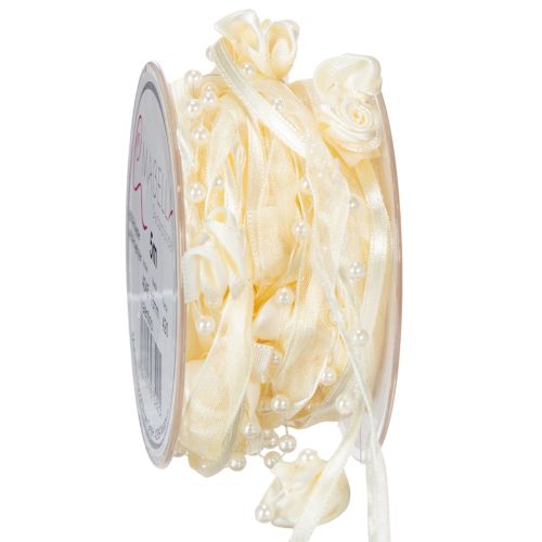 Ribbon Valentino cream 15mm 5m buy online | Floristik24.ie