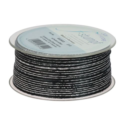 Product Ribbon gift ribbon strand black silver 3mm 100m