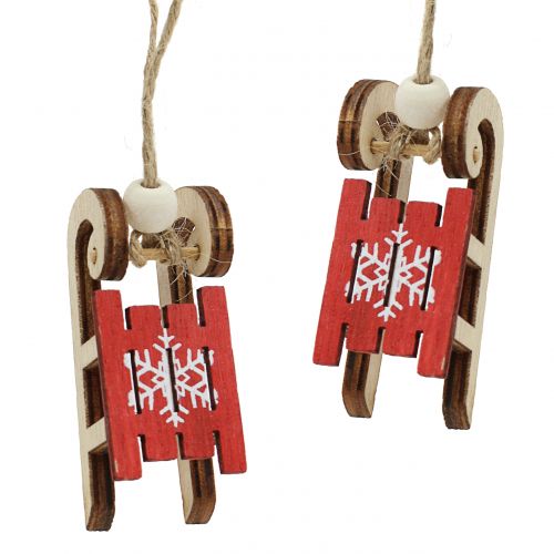 Product Sled for hanging red 4cm 12pcs