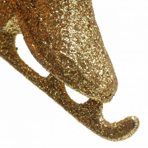 Floristik24 Christmas tree decoration ice skate gold, glitter 8cm 12pcs