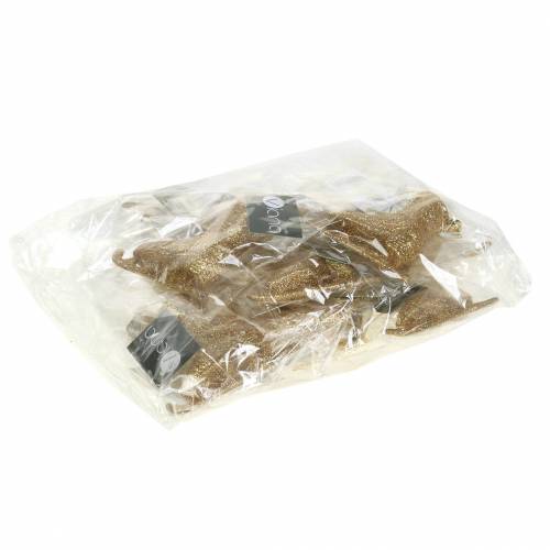 Floristik24 Christmas tree decoration ice skate gold, glitter 8cm 12pcs