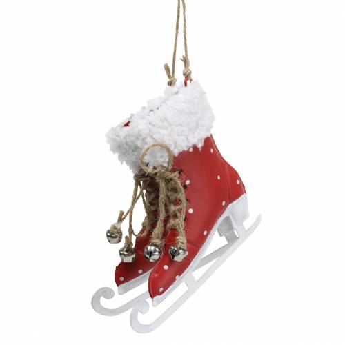 Christmas tree decorations ice skates to hang red, white 10.5 × 10cm