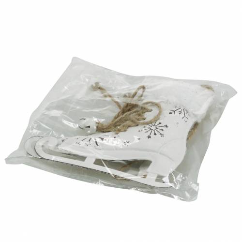 Floristik24 Hanging ice skates white, silver 11 × 10cm