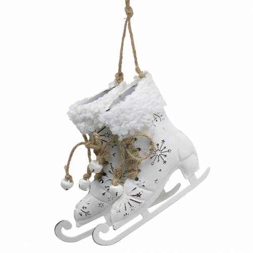 Floristik24 Hanging ice skates white, silver 11 × 10cm