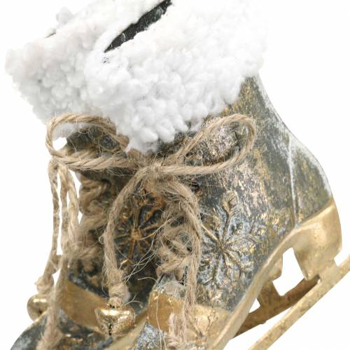 Floristik24 Hanging Ice Skates for Christmas Tree Golden, White 11×10cm