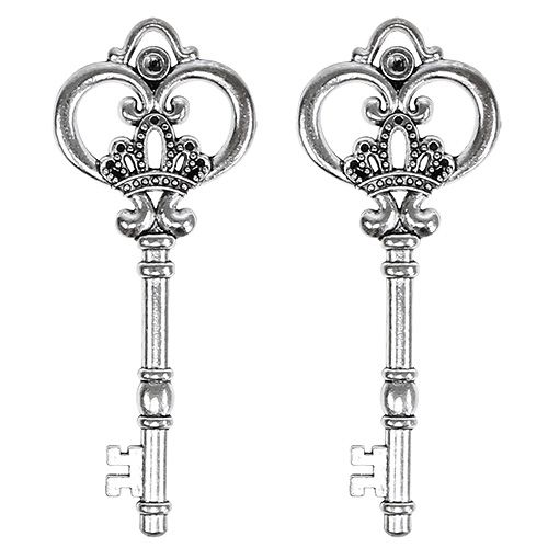 Floristik24 Decorative key 8.5cm silver 12pcs