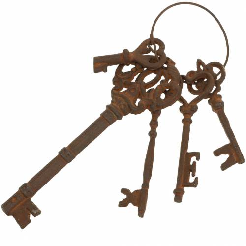 Floristik24 Keychain 5 decorative keys cast iron rust 36cm