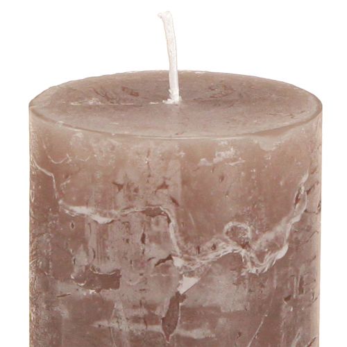 Floristik24 Narrow pillar candles in brown 3 colours 50x100mm 12 pcs