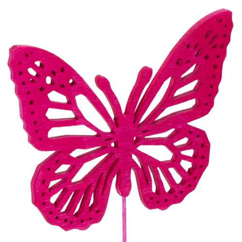 Product Decorative butterflies on stems as delicate accents for tables and planters, 8cm, 18 pieces
