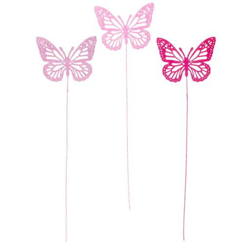 Product Decorative butterflies on stems as delicate accents for tables and planters, 8cm, 18 pieces