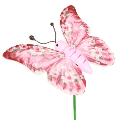 Floristik24 Butterfly Decoration Plug Wood Pink 8x5.5cm 18 pcs