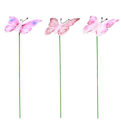 Product Butterfly Decoration Plug Wood Pink 8x5.5cm 18 pcs