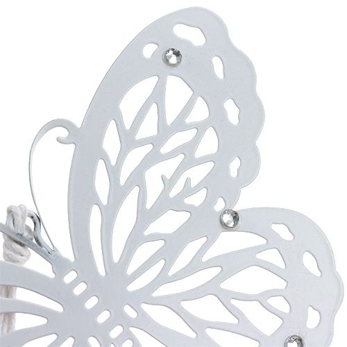 Product Butterfly hanger with rhinestones white 15cmx10cm 6pcs
