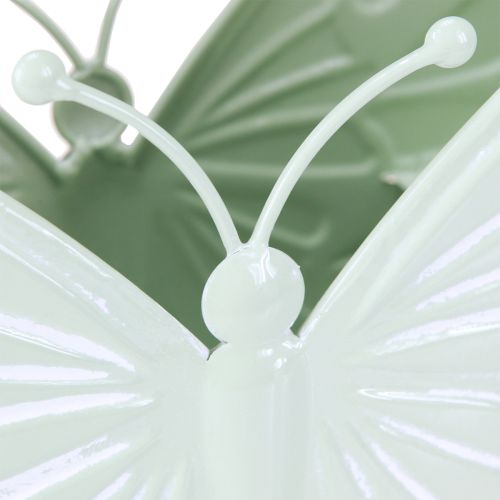 Floristik24 Butterfly Metal Flowerpot Green 22.5/30cm Set of 2