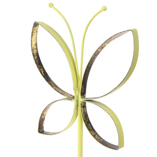 Product Butterfly Metal Decoration Stand Green Gold H29cm 2 Pcs