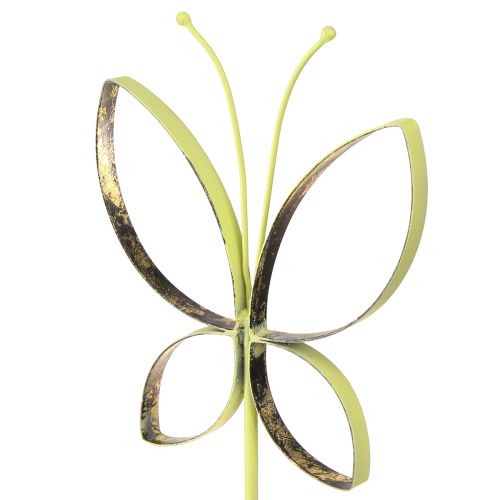 Product Butterfly Metal Decoration Spring Green Gold H35cm 2 pcs