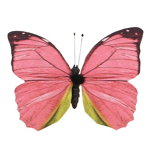 Floristik24 Butterfly pink on clip 11cm 6pcs