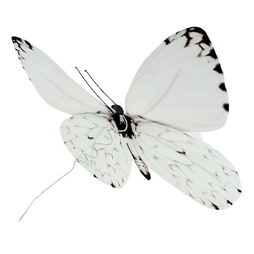 Product Butterfly white 20cm on wire 2pcs