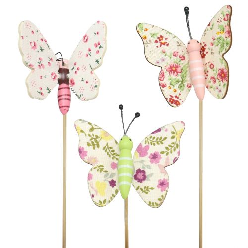 Floristik24 Butterfly on wooden stick 5.5cm - 7cm 18 pcs