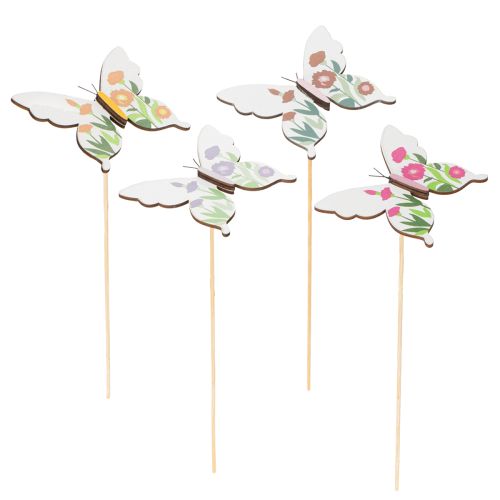 Floristik24 Butterfly stakes, ideal as eye-catchers in the garden or flower pot, 29cm, 12 pieces