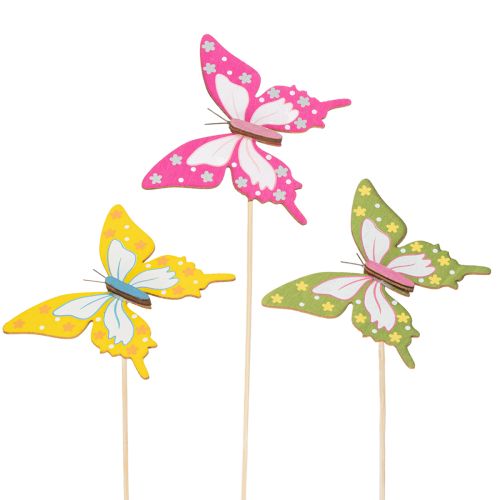 Floristik24 Flower picks, craft supplies, butterfly motif for decorating gift wrapping, 28.5cm, 12 pieces