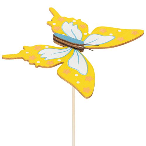 Product Flower picks, craft supplies, butterfly motif for decorating gift wrapping, 28.5cm, 12 pieces