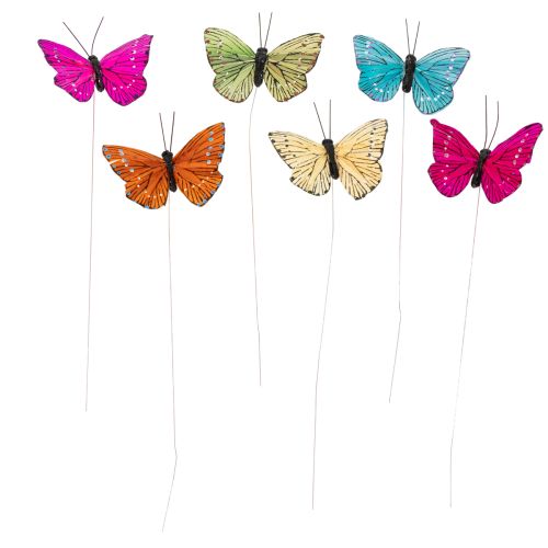 Product Decorative butterflies on wire for colorful table decorations, 7cm, 12 pieces