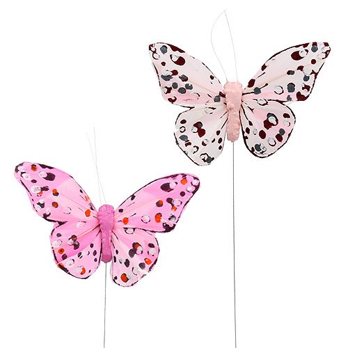 Floristik24 Butterfly 10cm pink 12pcs