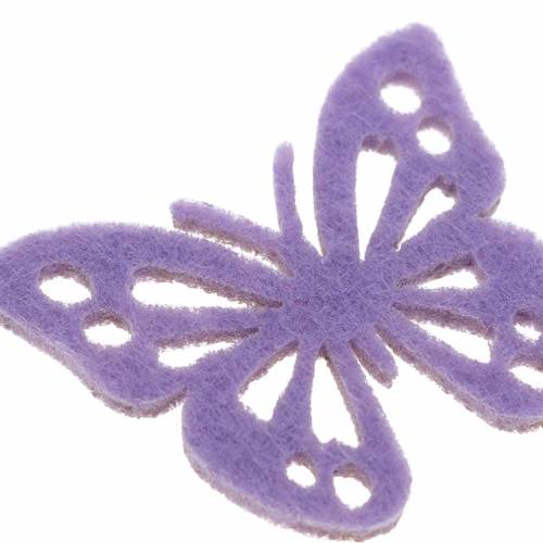 Product Felt butterfly table decoration purple white assorted 3.5x4.5cm 54 pieces