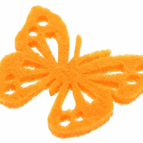 Product Felt butterfly table decoration yellow green orange assorted 3.5x4.5cm 54 pieces