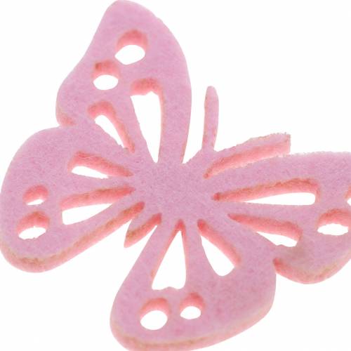 Product Felt butterfly table decoration pink white pink assorted 3.5x4.5cm 54p