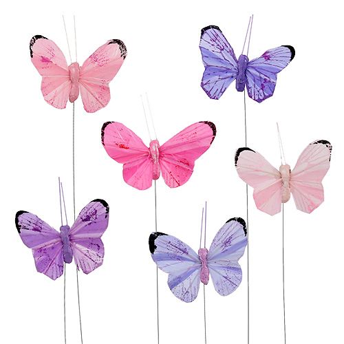 Floristik24 Butterfly 5cm pink-lilac ass. 24pcs