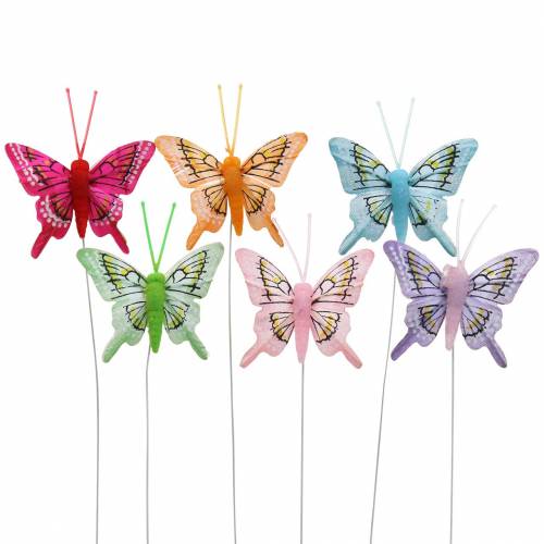 Floristik24 Decorative butterfly with wire 5cm 24pcs