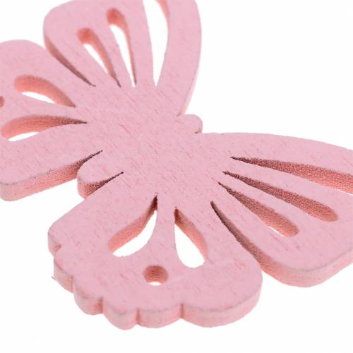 Floristik24 Scattered decoration butterfly white, yellow, pink assorted wood 5cm 40p