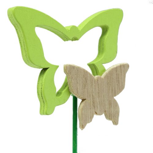 Floristik24 Decorative plug butterfly assorted colours H24cm 24 pcs