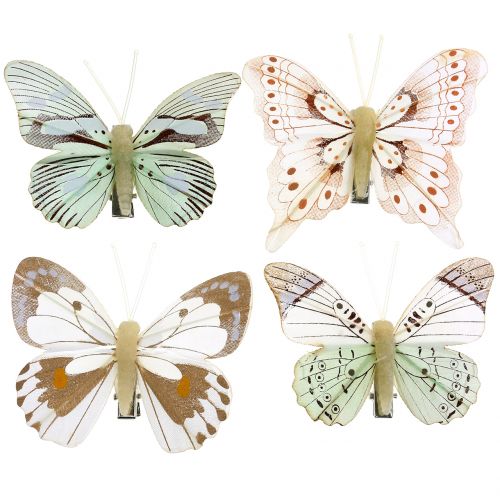 Butterfly on clip 8cm 8pcs