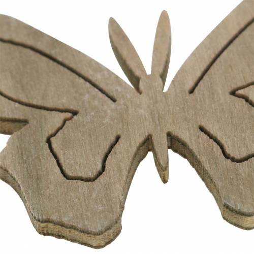 Floristik24 Butterfly Wood White, Cream, Brown Assorted 4cm 72 pcs Table Decoration Spring