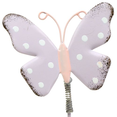 Floristik24 Flower studs butterfly pastel 24cm 12pcs